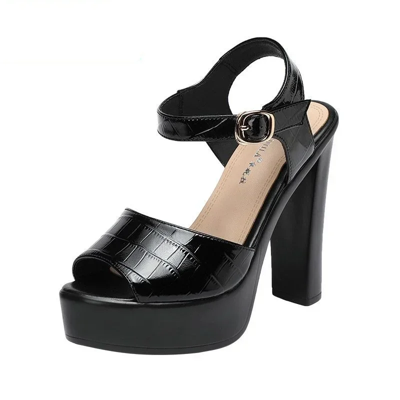 Summer Clothing Stores - 10cm 13cm Fashion Genuine Leather Sandals