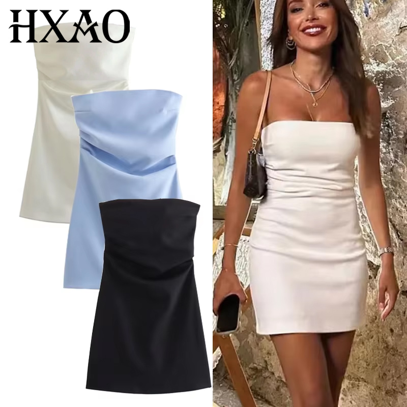 HXAO Dress Women Off Shoulder  - Summer Zara ulasan dan harga