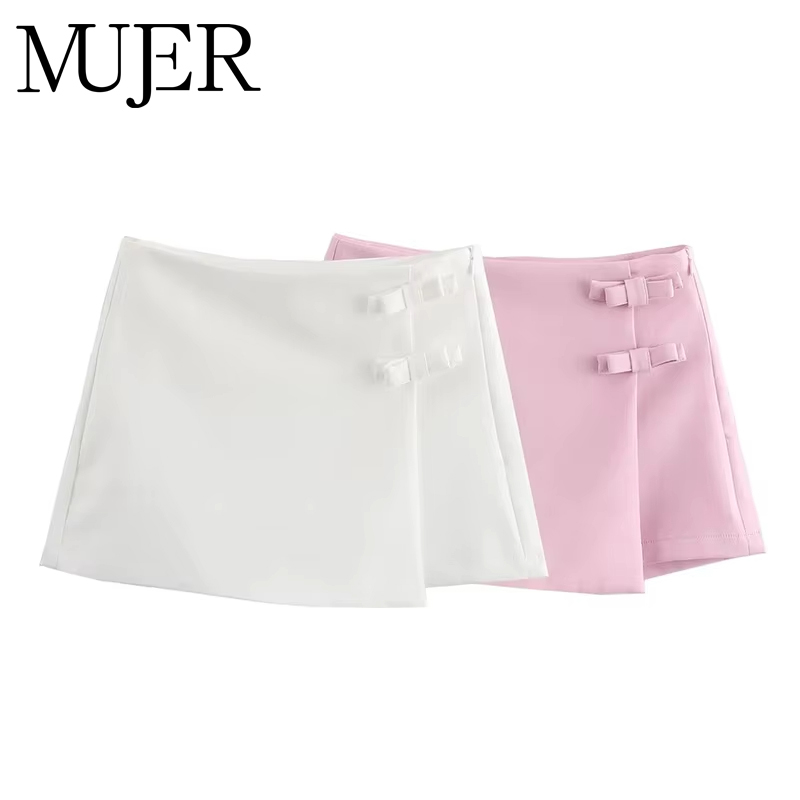 MUJER Pink White Mini Skirt Wo - Summer Zara ulasan dan harga