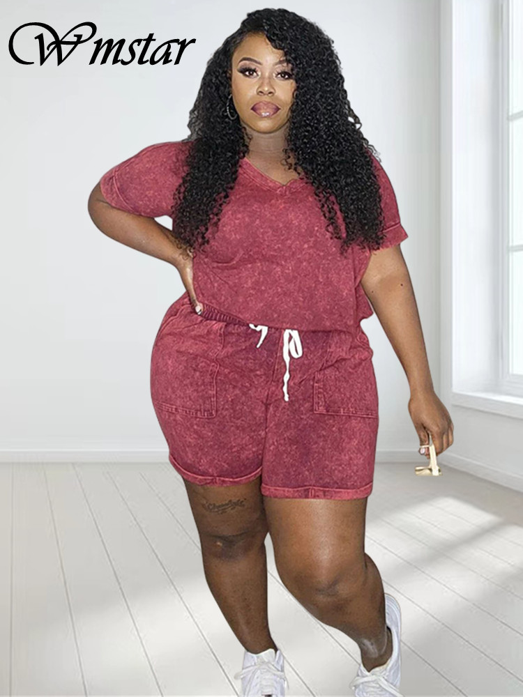 Wmstar Plus Size Two Piece Out - Summer Clothing Wholesale ulasan dan harga