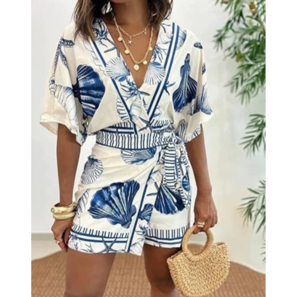 Fashion Printed Short Sleeve W - Summer Zara ulasan dan harga