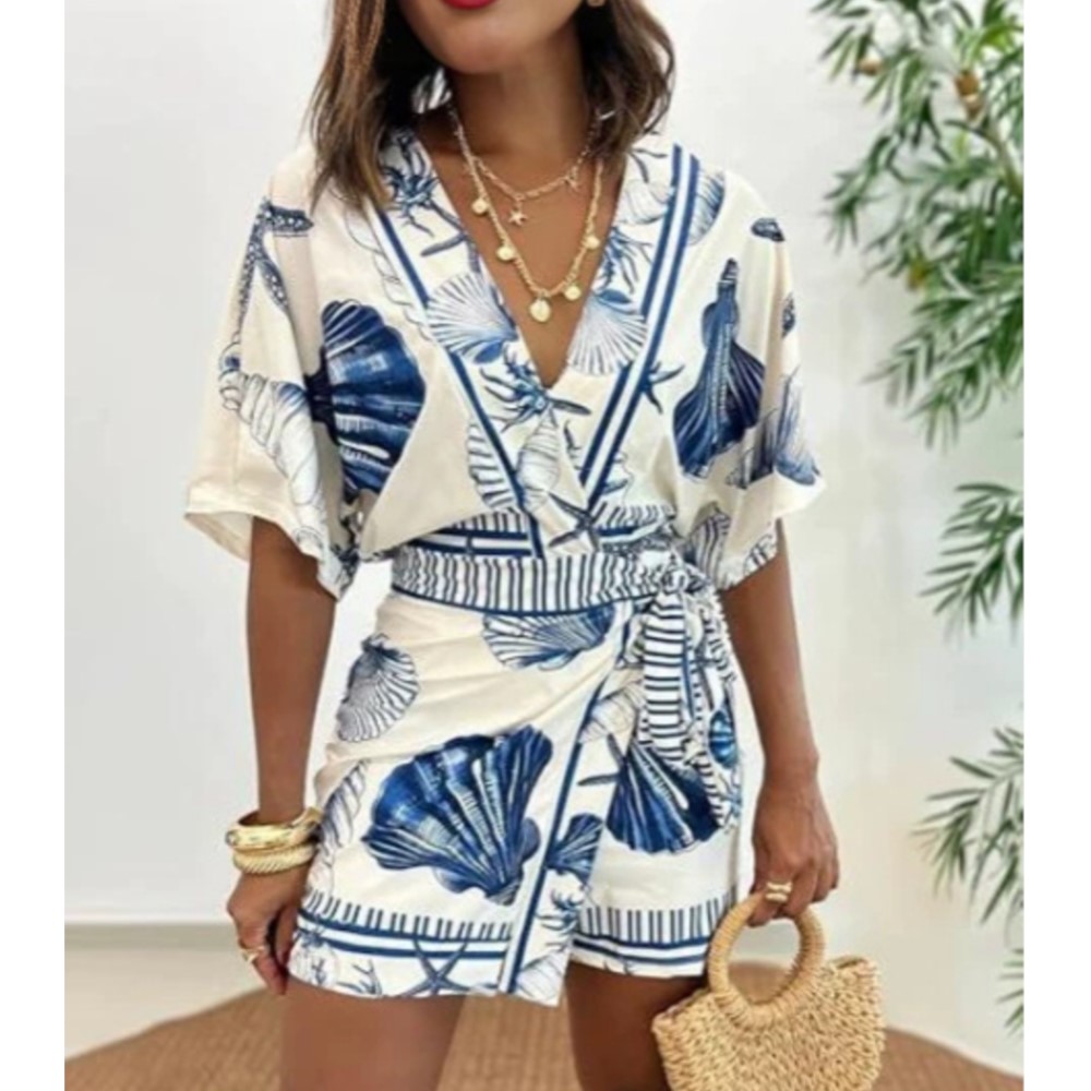 Fashion Printed Short Sleeve W - Summer Zara ulasan dan harga