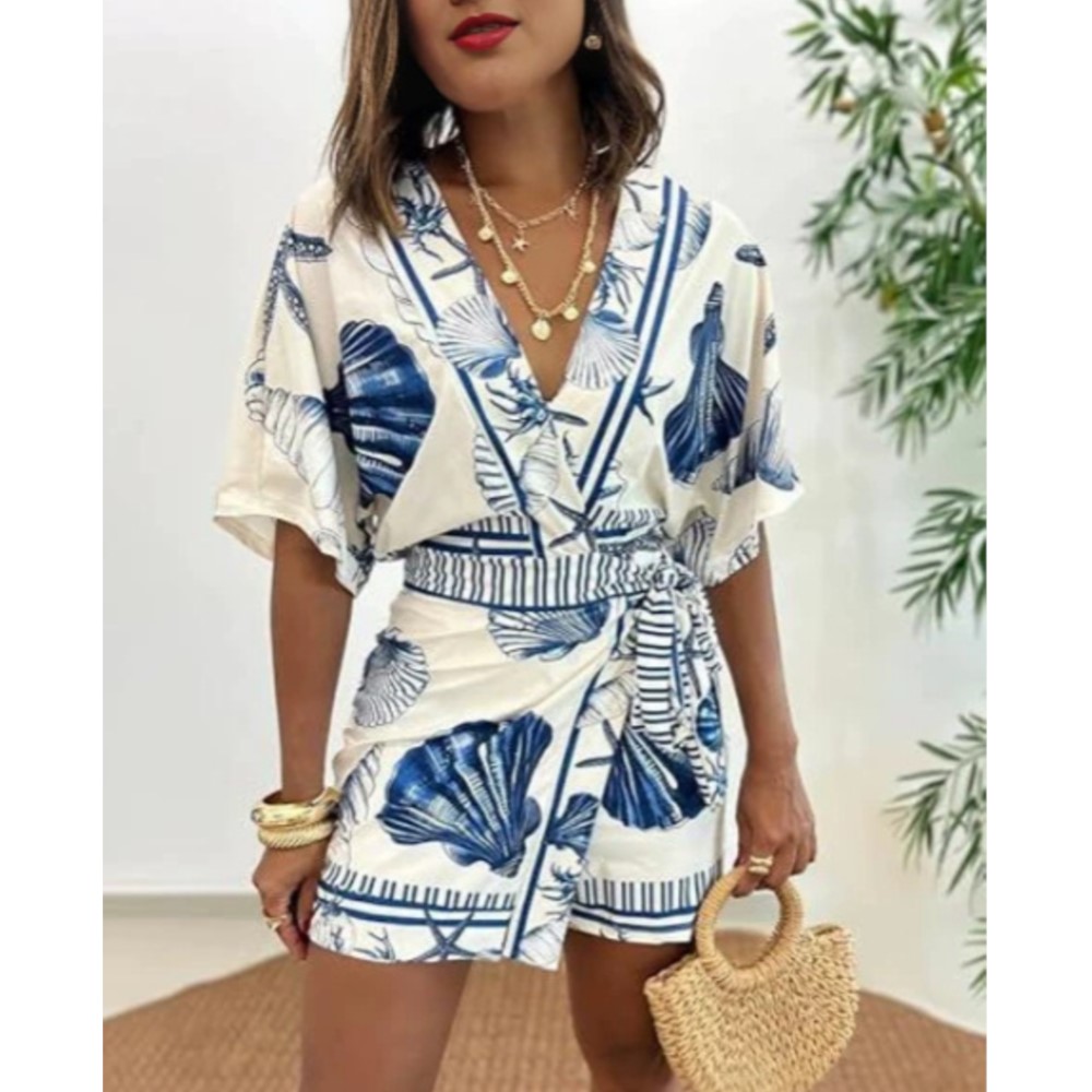 Fashion Printed Short Sleeve W - Summer Zara ulasan dan harga