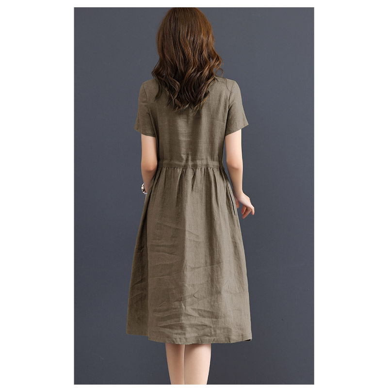 Pure Linen Women's Short-sleev - Summer Clothing Drawing ulasan dan harga