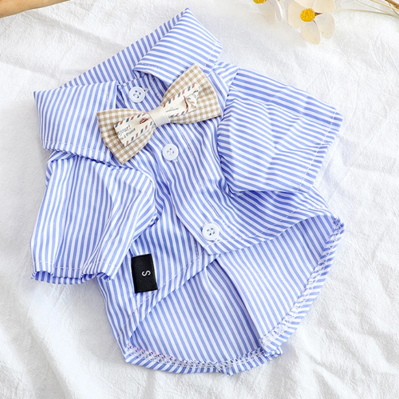 Pet Dog Clothes Bowknot Stripe - Summer Clothing Wholesale ulasan dan harga