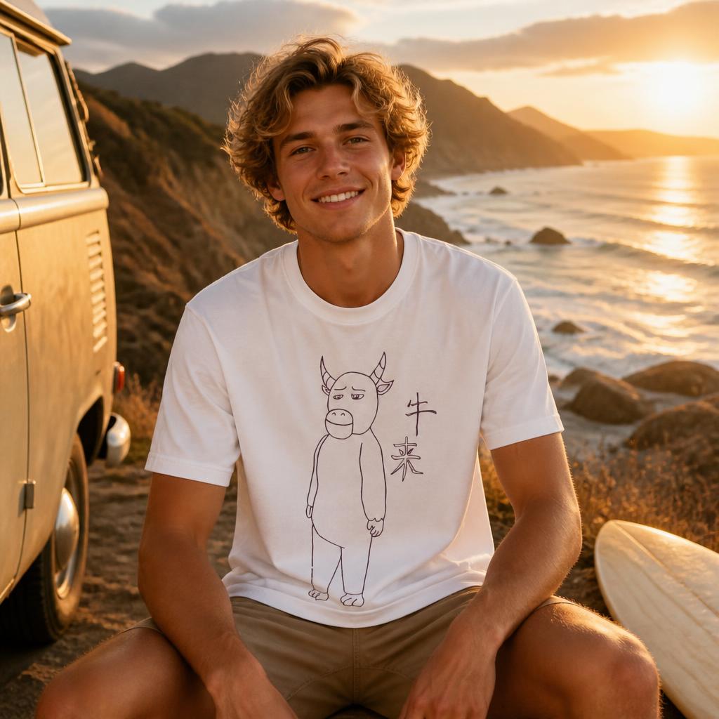 Niu Lai Drawing Men T Shirt 10 - Summer Clothing Drawing ulasan dan harga