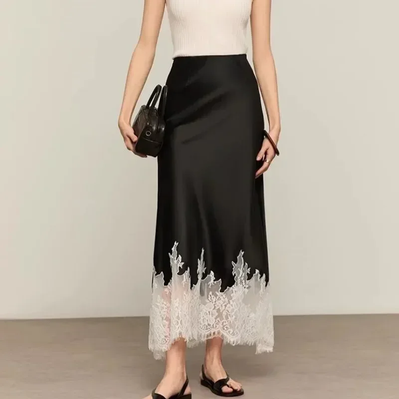 Fairy Lace-Trim Midi Skirt Hig - Summer Clothing Wraps ulasan dan harga