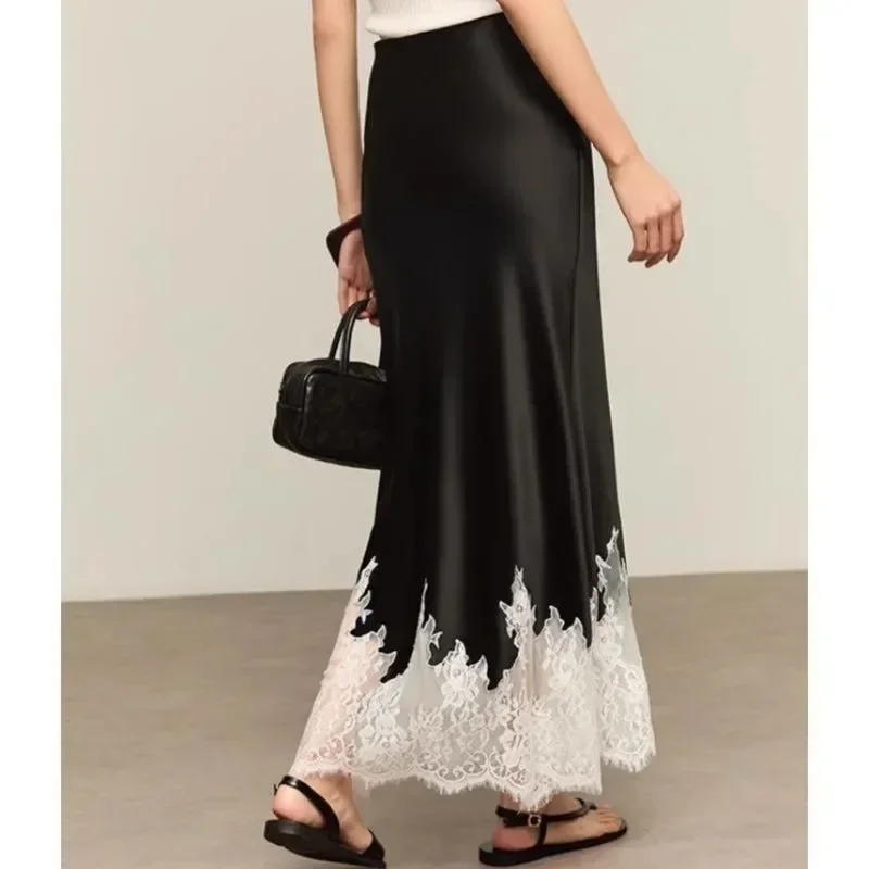 Fairy Lace-Trim Midi Skirt Hig - Summer Clothing Wraps ulasan dan harga