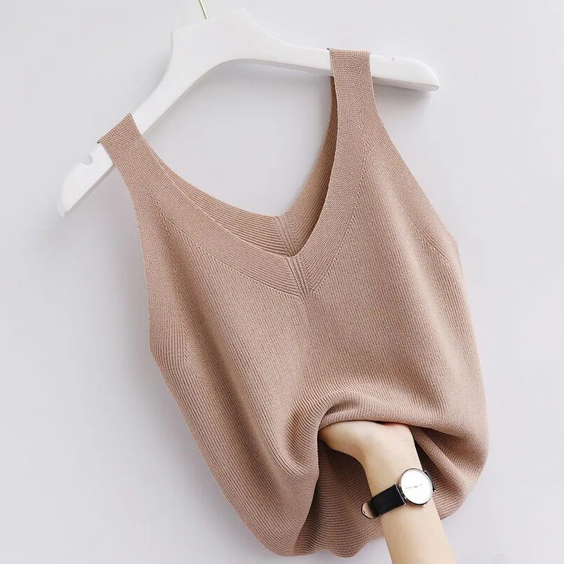 Knitting Vintage Tank Top V-Ne - Summer Zara ulasan dan harga