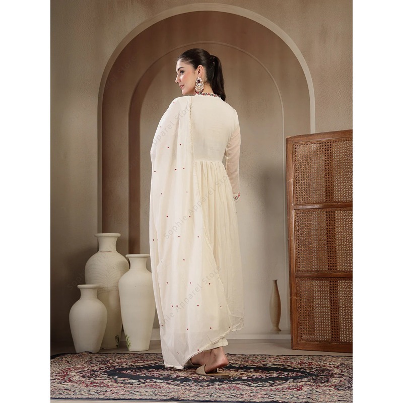 White Cotton Anarkali Kurti Se - Summer Clothing Pakistan ulasan dan harga