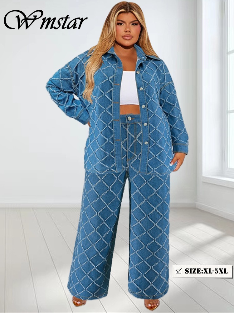 Wmstar Plus Size Denim Two Pie - Summer Clothing Wholesale ulasan dan harga