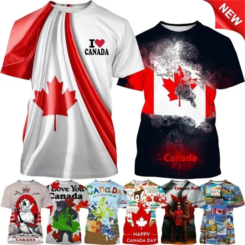 I Love Canada Flag Graphic T S - Summer Clothing Women Canada ulasan dan harga