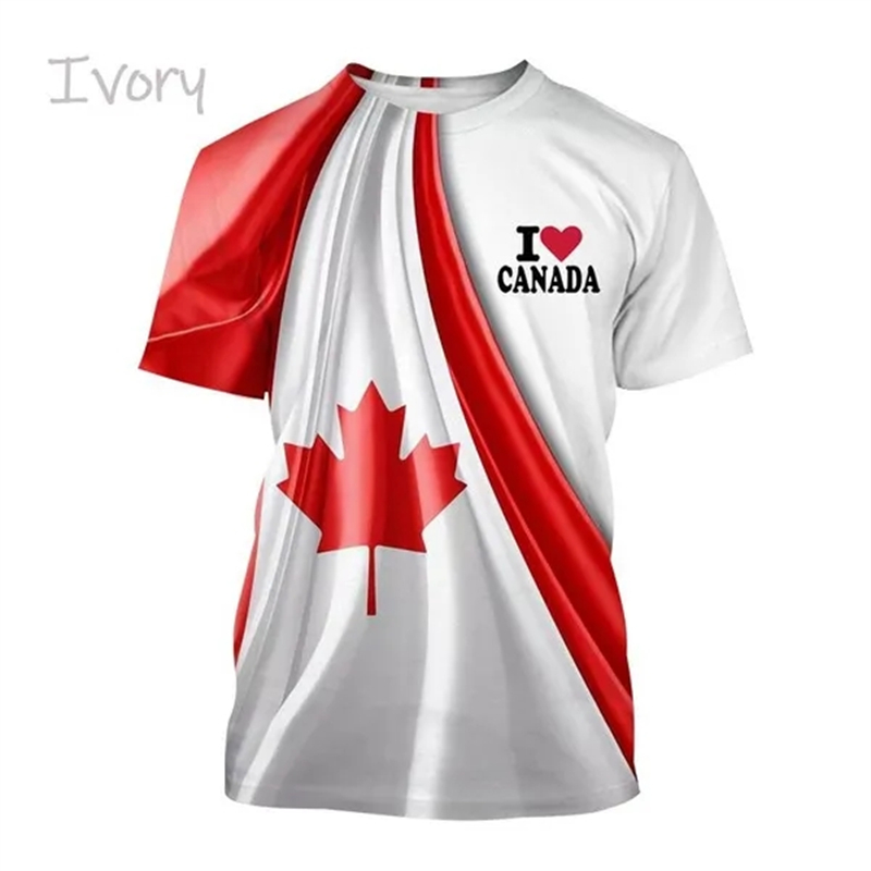 I Love Canada Flag Graphic T S - Summer Clothing Women Canada ulasan dan harga